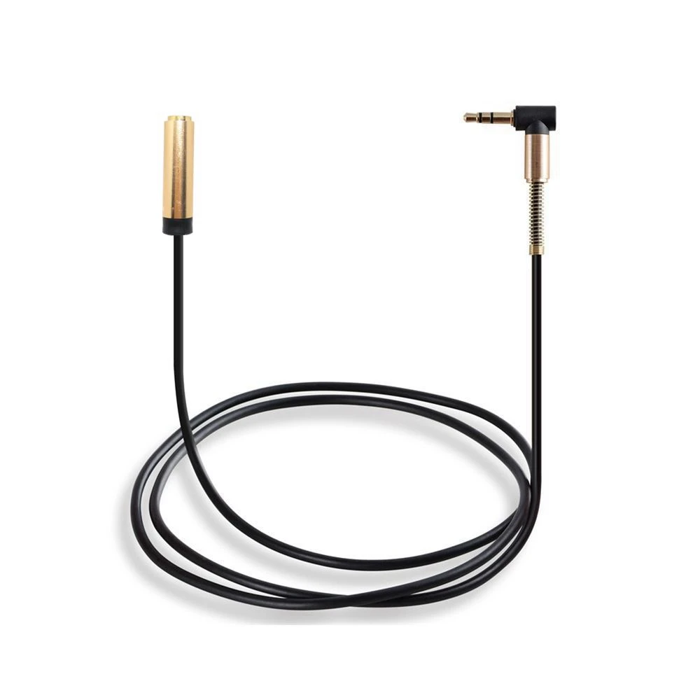 Conector de 1m de 3,5mm para enchufar cable de audio estéreo universal HIFI y 90 °   cable de audio auxiliar automático de ángulo - imagen 3