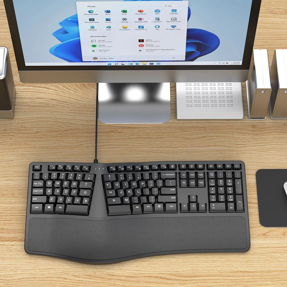 Teclado ergonómico K9 con reposamuñecas, teclado dividido, 110 teclas, teclado de ordenador para ordenador portátil - imagen 2