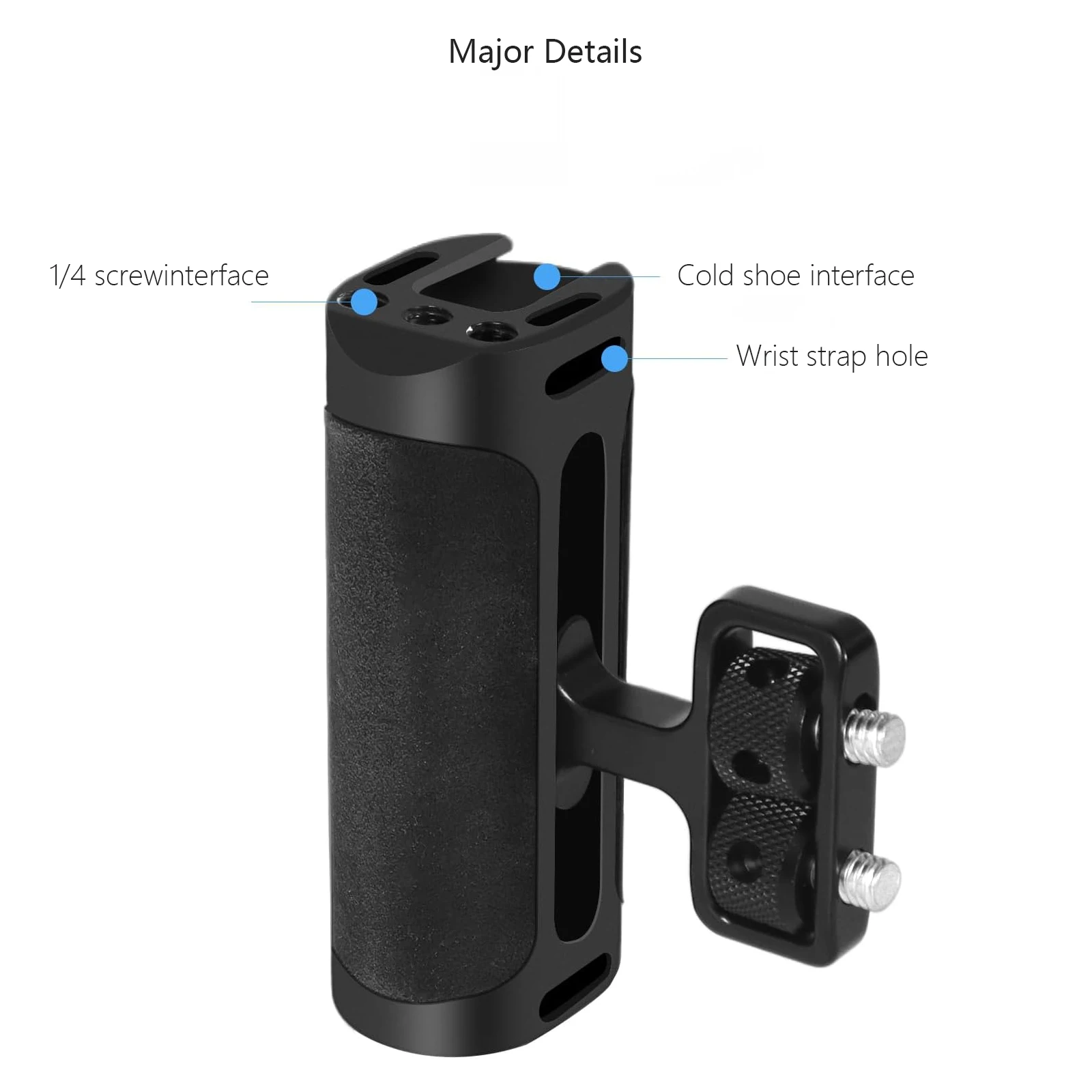 Mini mango lateral para agujeros roscados de 1/4 "-20, agarre de jaula de cámara portátil ligero para Sony para DSLR con zapata fría - imagen 4