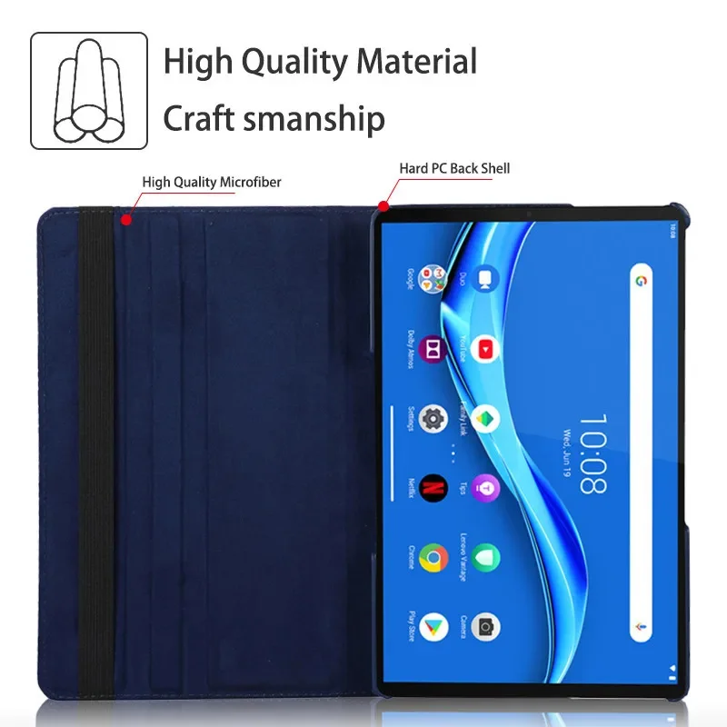 Funda para Lenovo Tab M11 P11 Pro 11,5 2nd 11,2 Plus M10 10,1 Plus 10,6 10,3 Xiaoxin pad 10,6 M9 M8 360 Funda con soporte giratorio - imagen 4