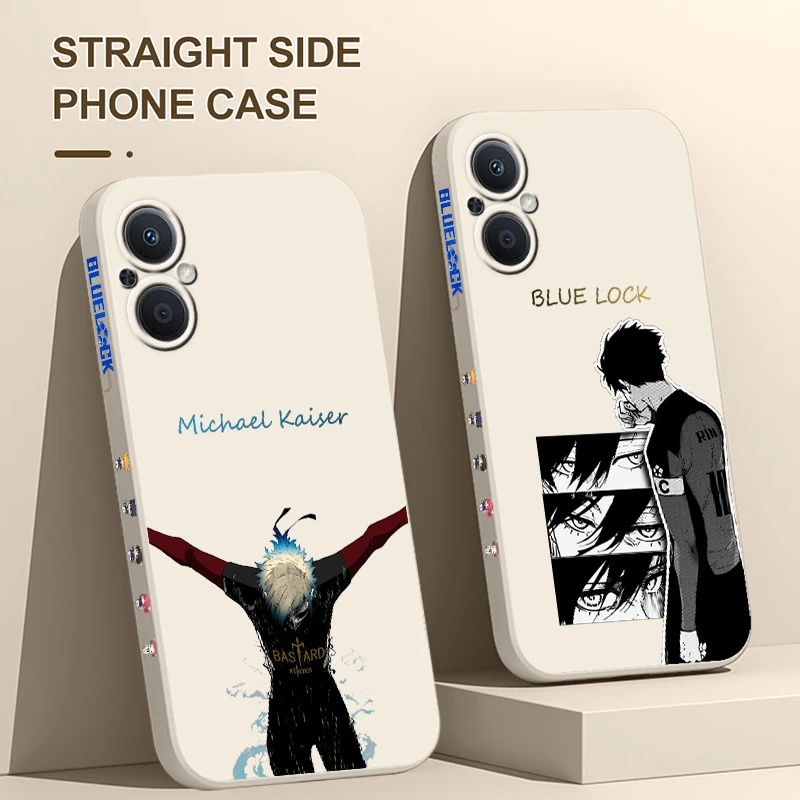 Funda de teléfono con cerradura azul de Anime para OPPO Find X5 X3 X2 Lite Pro Neo A5 A53 A94 4G 5G Liquid Left Rope Soft Cover - imagen 4