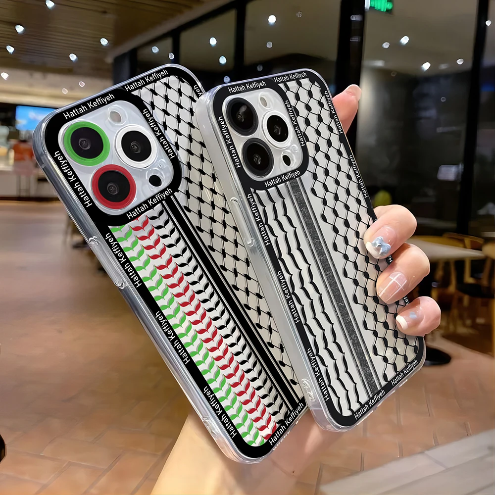 Funda de teléfono de lujo Hattah Keffiyeh, Funda transparente para IPhone 16, 15, 14, 13, 12, 11, Mini Pro Max, X, XR, XSMax, 7, 8 Plus, SE20 - imagen 2