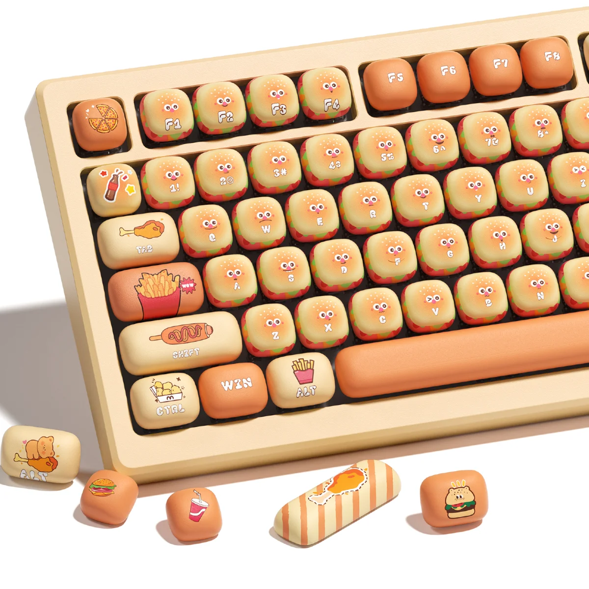 XVX hamburguesa país de las Maravillas moño al vapor tema Keycap lindo MOG 138 teclas dibujos animados personalizado tinte Sub Keycap teclado accesorios regalos - imagen 3