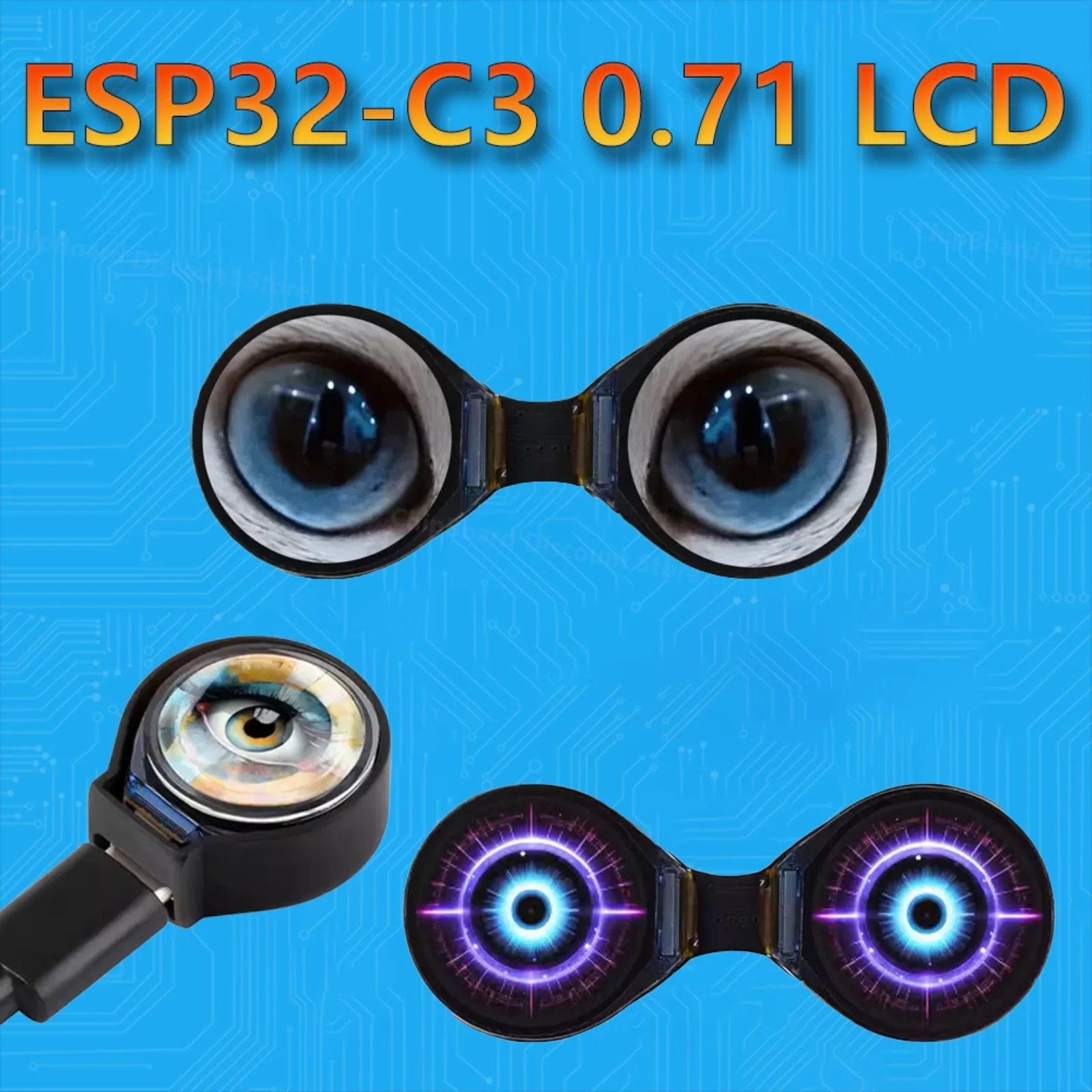 Waveshare-Módulo de pantalla LCD redondo de ojo de 0,71 pulgadas, opción SPI 160 × 160 65K de colores para Arduino Raspberry Pi ESP32 Pico STM32
