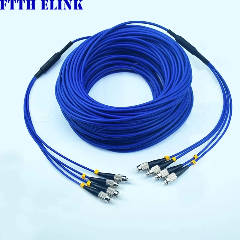 Cable de conexión de fibra blindado 4 núcleos SM 150-300m 4C SC LC FC ST UPC APC cable de puente óptico monomodo de 4 fibras FTTHELINK 200m 250Mtr - imagen 5