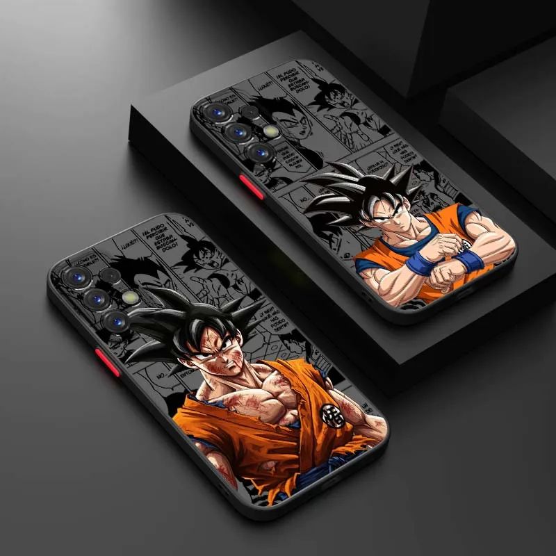 D-Dragon Ball Manga Goku funda artística para Samsung Galaxy A71 A55 A54 A51 A16 A06 A04e 5G funda de teléfono translúcida esmerilada