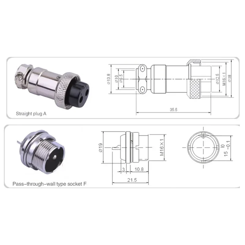 GX16 a XH2.54 enchufe de aviación 2 pines 3 pines 4/5/6/7/8/9/10 pines cable de alimentación de cobre puro macho hembra m16 a través del cable de Terminal de pared - imagen 3