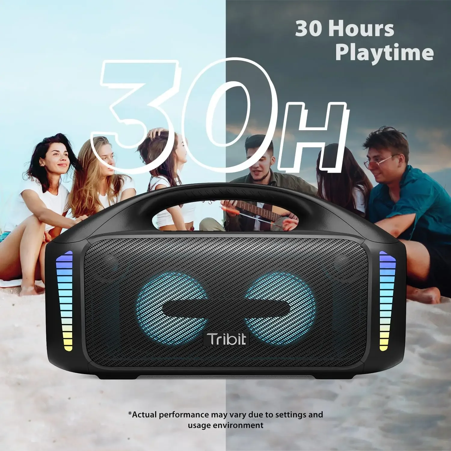 Tribit Altavoz Bluetooth portátil 90W StormBox Blast Altavoz inalámbrico para exteriores IPX7 Altavoz impermeable para fiesta y acampada 30H de reproducción - imagen 5
