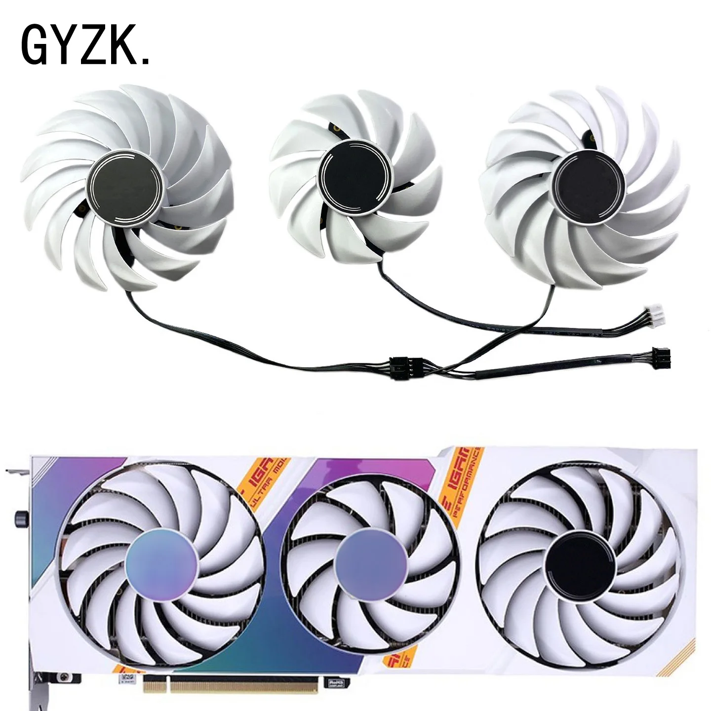 Ventilador de refrigeración de 85MM y 75MM para ventilador de repuesto de tarjeta gráfica Ultra blanco colorido RTX3060 3060ti 3070 3070ti 3080 iGame