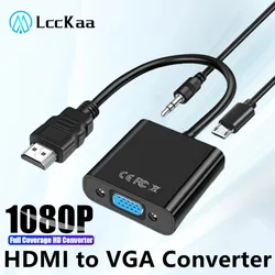 Cable Convertidor HDMI a VGA con Audio 3,5mm – 1080P