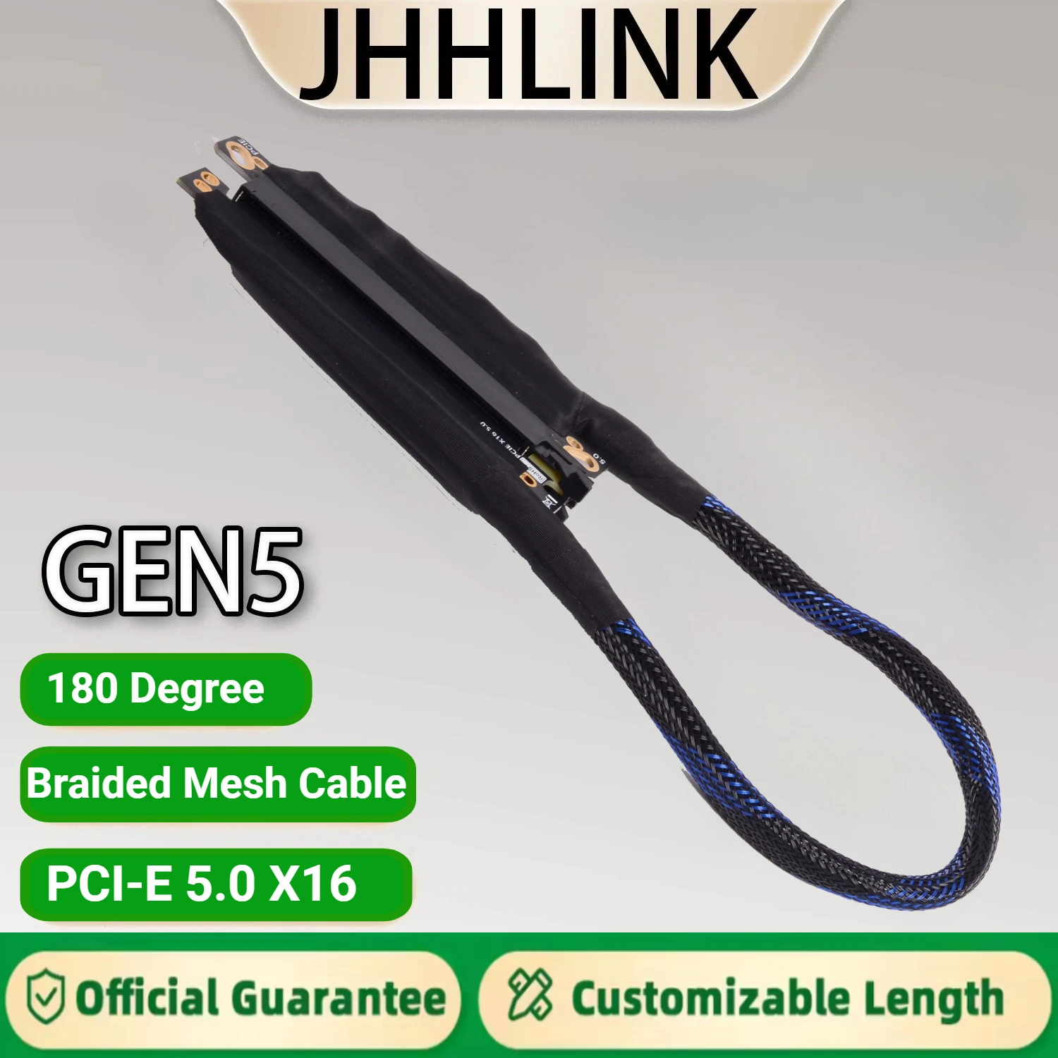 Tarjeta gráfica externa del servidor PCIE 5.0 X16 180 °   Cable de extensión recto 64GB\S GEN 5 Adaptador GPU de cable flexible para servidor sin pérdidas - imagen 2