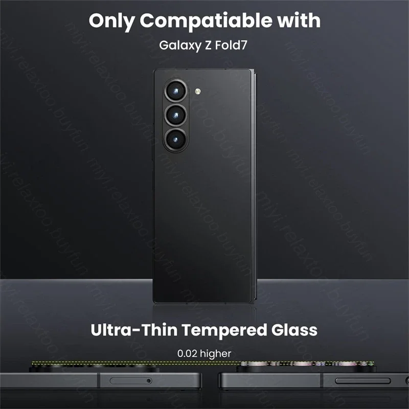 Anillo de Metal para lente de CD, película de vidrio templado para Samsung Galaxy Z Fold 7, anillo de aleación Ultra 9H HD, Protector de cámara, tapa antiarañazos - imagen 5