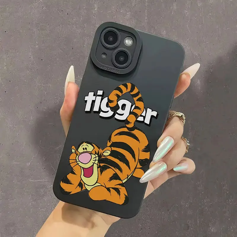 Funda de teléfono de dibujos animados de Tigger de Disney para iPhone 16 15 13 12 11 14 Pro Max Mini X XS XR MAX 7 8 Plus SE2 funda de silicona suave INS TPU - imagen 2