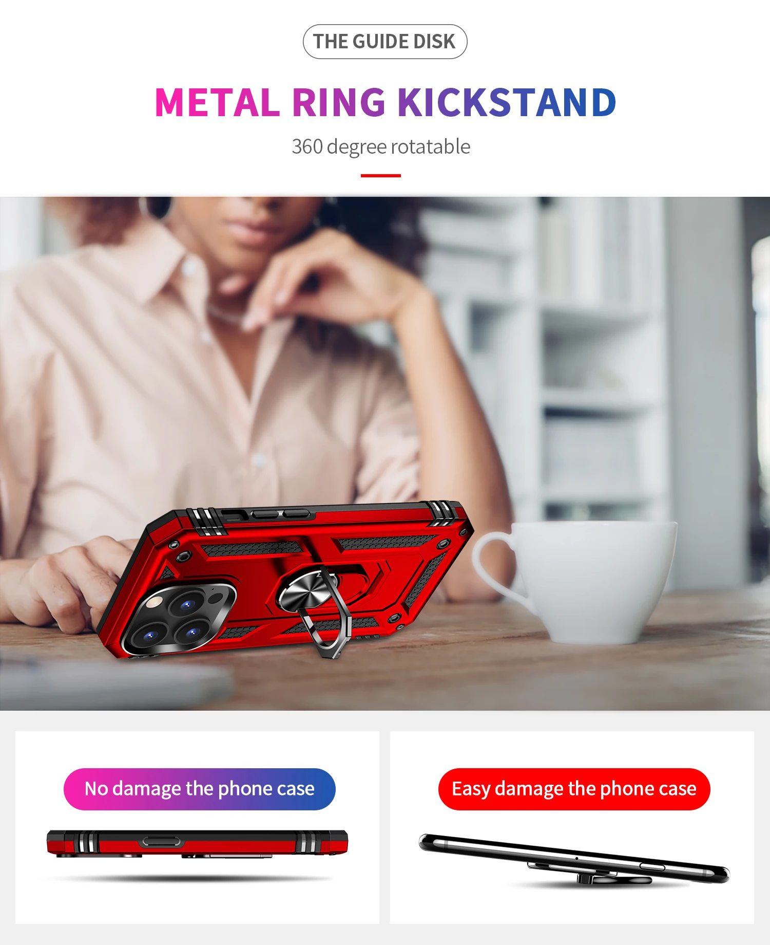 Funda magnética para teléfono con soporte de anillo para coche, Funda para iPhone 14 13 12 11 Pro Max 13 12 Mini 14 Max, Funda para iPhone XR X XS Max 7 8 Plus - imagen 4