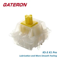 Gateron Milky Pro interruptores amarillos y rojos KS-3 X1 interruptor lubricado lineal para teclado mecánico para juegos de 5 pines