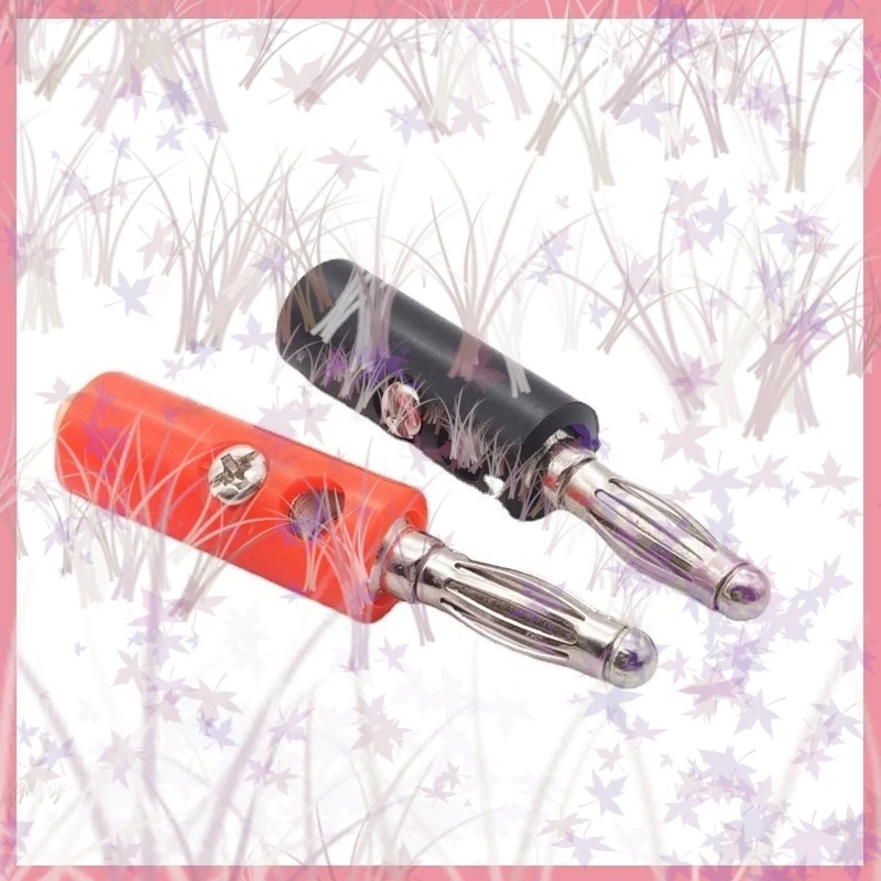 1/5/10 Uds. Conectores macho de placa Banana de 4mm, conectores rojos y negros sin soldadura para Audio, altavoz, vídeo, adaptador Musical DIY B6 - imagen 5