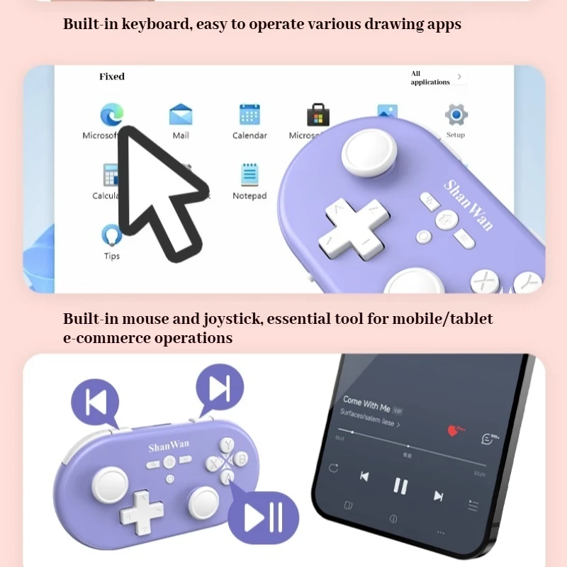 Shanwan-Mini mando Q37pro actualizado, portátil, inalámbrico, Bluetooth, doble Joystick, emulador Android, Apple Pc como teclado de ratón - imagen 3