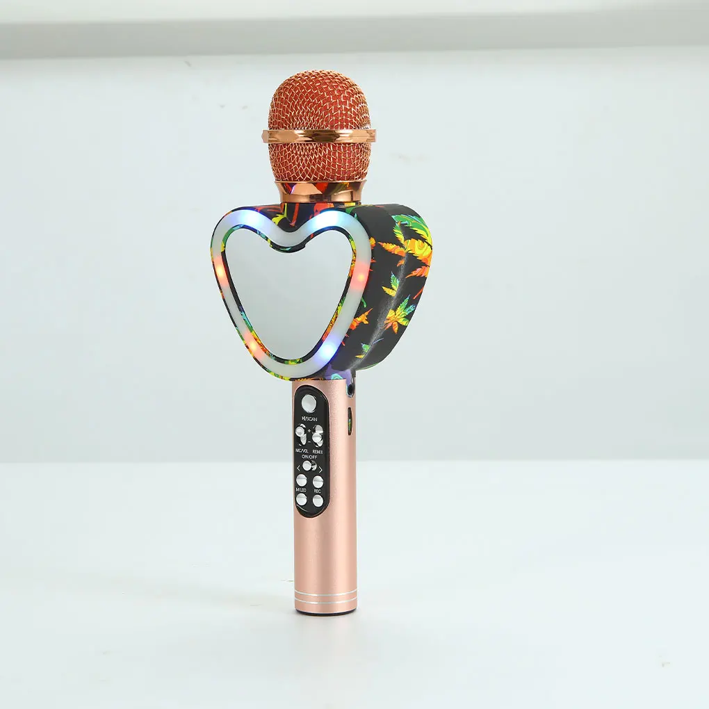 Micrófono inalámbrico compatible con Bluetooth, altavoz de mano DC5V, reproductor KTV para el hogar, receptor de Audio, suministros de micrófono de 1200mAh, negro - imagen 5