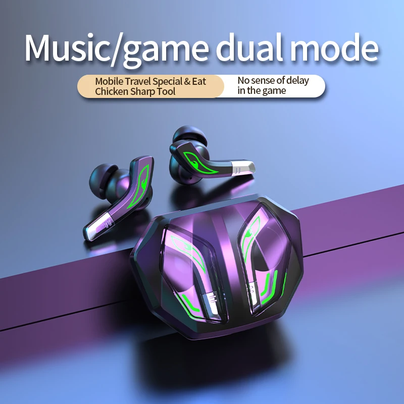 Auriculares para juegos TWS, intrauditivos inalámbricos de bajo retardo, cabina de carga tipo c para escuchar música, entretenimiento de ocio - imagen 5