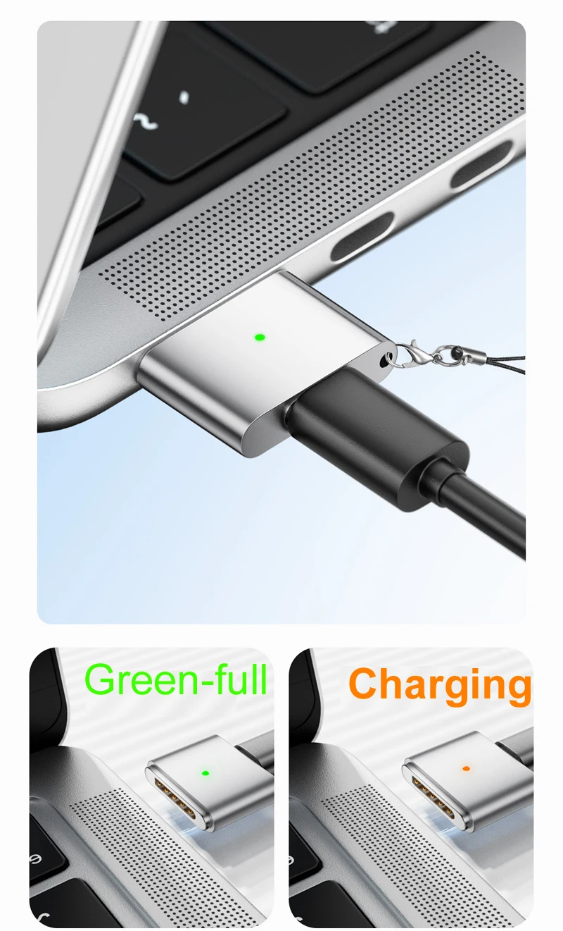Conector adaptador de cargador magnético PD100W 20V 5A USB tipo C a Magsafe 3/2 para Mac book lapgop Macbook Air/Pro M1/M2/M3/M4 - imagen 2