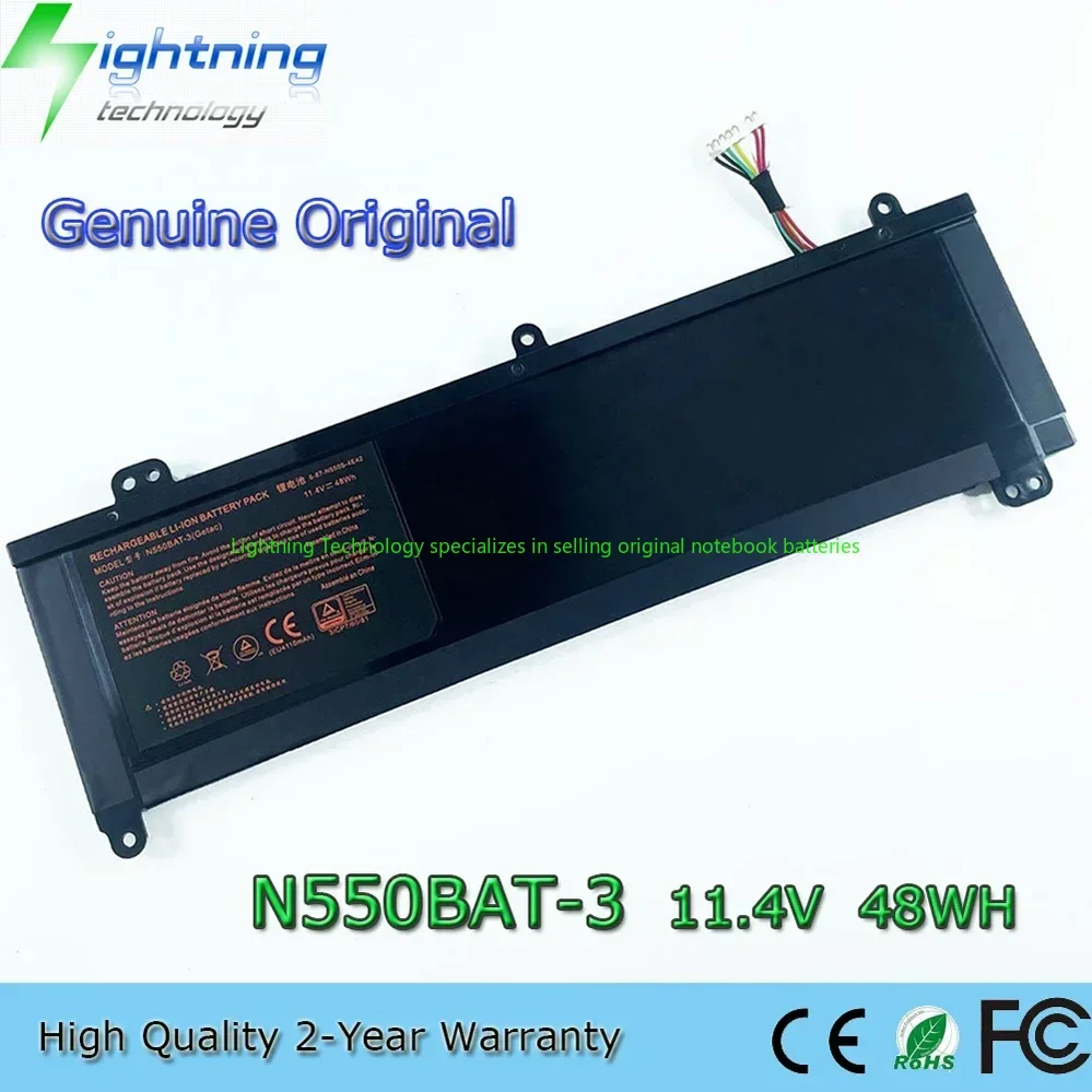 2025 Año Original y genuino N550BAT-3 11,4 V 48Wh batería de portátil para Clevo N550RC N550RN N551RN N551RC 6-87-N550S-4E43 etc.