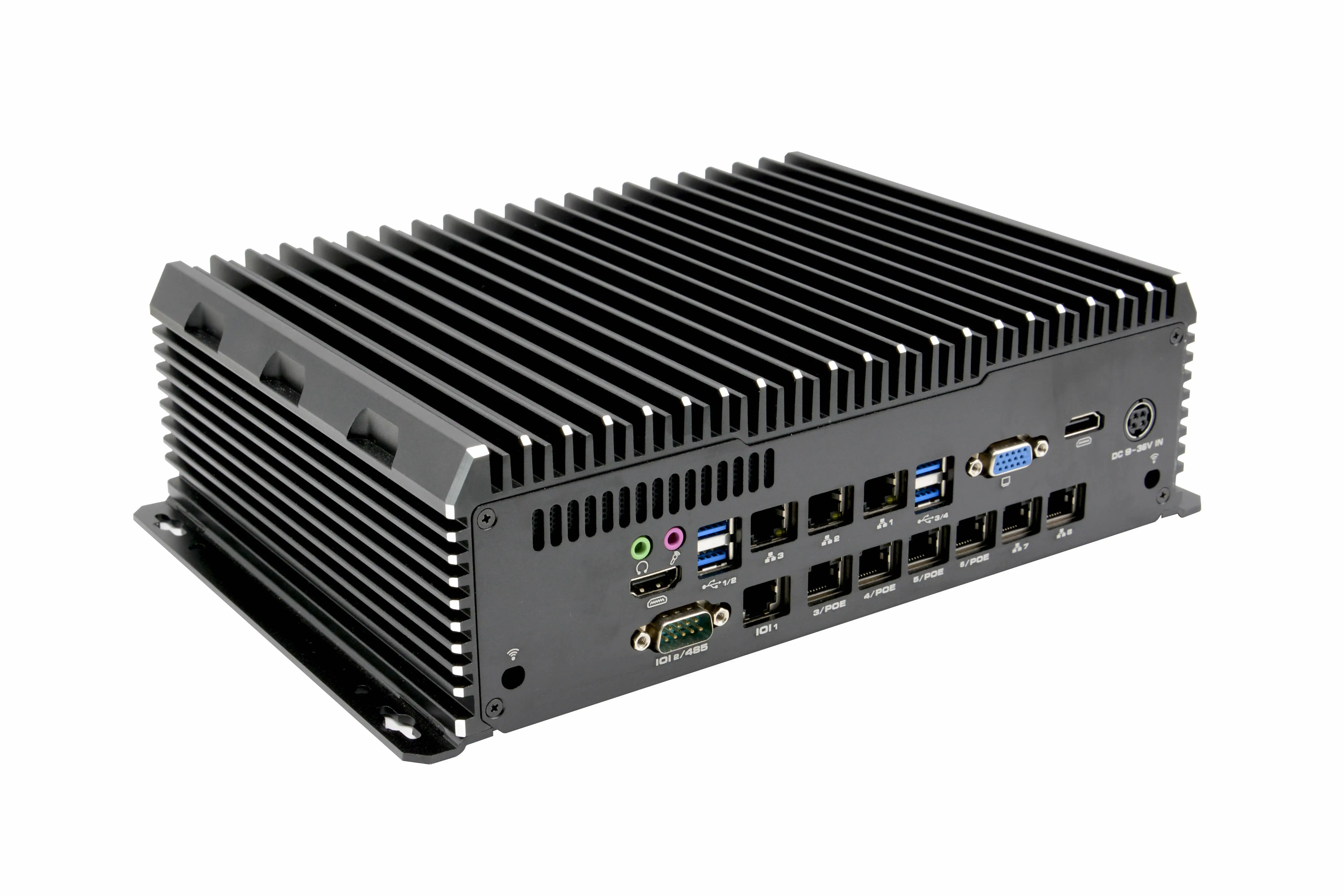 Mini PC Industrial Intel i7 de 9. ª generación, 2023 T, 9700 GHZ, i5-9500T, 4,3G, Sin ventilador, ordenador resistente, 9 x LAN, 4 x POE, 11 x USB, GPIO, HDMI, VGA, 3,7 - imagen 5
