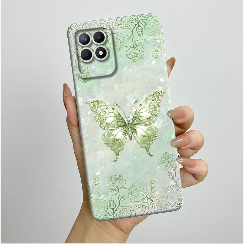 Para Realme 8i funda RMX3151 bonitas flores Protector de cámara carcasa a prueba de golpes para Realme 8i Narzo 50 Narzo50 funda de silicona suave - imagen 2