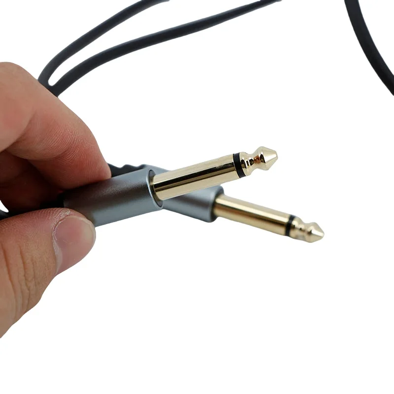 Placa dorada de 2 polos mono 6,5 6,35mm macho a 6,35 macho Audio equilibrado TRS 1/4 Cable amplificador de altavoz para teclado de guitarra - imagen 4