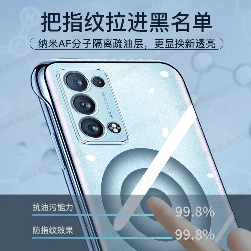 Funda transparente HD sin marco para OPPO Reno 6, 5, 4, 12 Pro Plus Find X7 X3 X2 Pro Realme GT, funda protectora ultrafina sin bordes - imagen 3