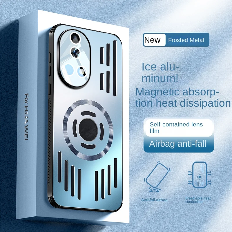 For Huawei Nova 13 Pro Case Hard Metal heat dissipation magnetic Wireless charging Protective back cover for Nova 11 12 13 Pro - imagen 2