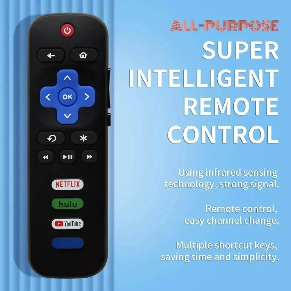 Mando a distancia de repuesto RC280A aplicable para TCL Roku TV 55UP120 32S4610R 50FS3750 32FS3700 32FS4610R 32S800 32S850