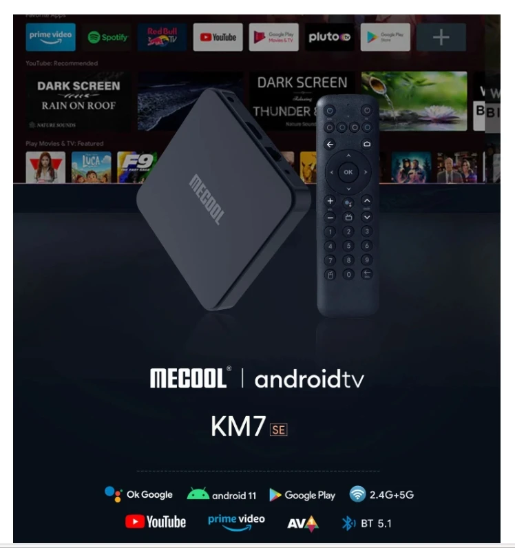[Genuino] MECOOL KM7 SE 2GB 32GB Android11 4K TV BOX Amlogic AV1 Control de voz certificado por Google versión Global reproductor súper multimedia - imagen 2