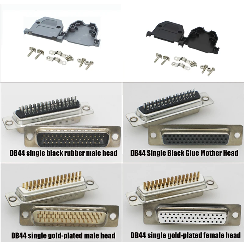 Cltgxdd DB44 macho y hembra, pegamento blanco y negro de tres filas, aguja de coche chapada en oro, carcasa de plástico de Metal tradicional, enchufe de servocontrolador