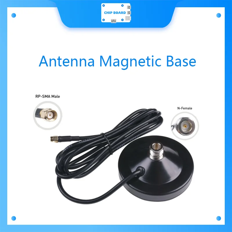 Base magnética de antena, N hembra a RP-SMA macho-CFD200-Black-2m