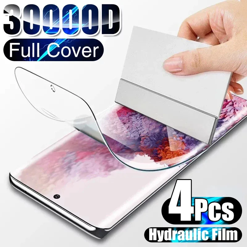4 Uds Protector de pantalla de película de hidrogel para Samsung Galaxy S20 S21 S22 S23 S24 Plus Ultra FE Protector de pantalla Note 20 10 Ultra Flim
