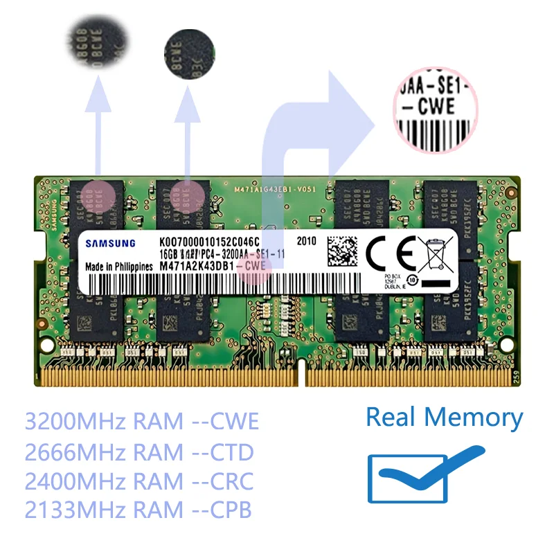 Samsung DDR4 4GB 8GB 16GB 32GB 64GB 2400mhz 2133 2666mhz 3200mhz Sodimm Notebook memoria de ordenador portátil de alto rendimiento - imagen 2