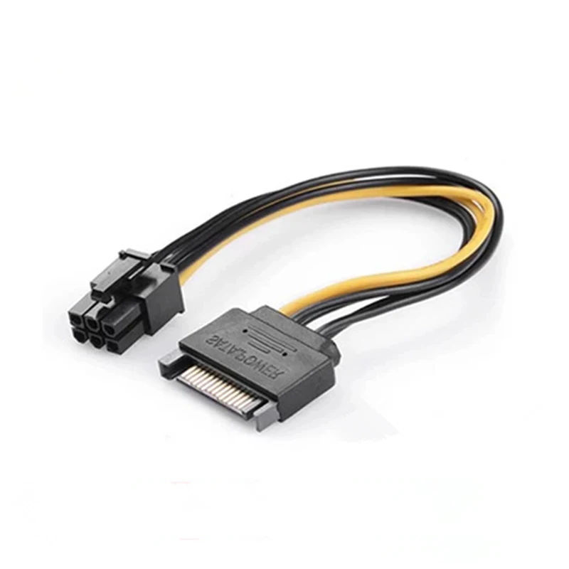 OULLX-Cable de fuente de alimentación SATA de 6 pines para BTC Miner PC PCIe PCI-E PCI, adaptador de Cable para máquina SATA, accesorios de Cable de ordenador - imagen 5