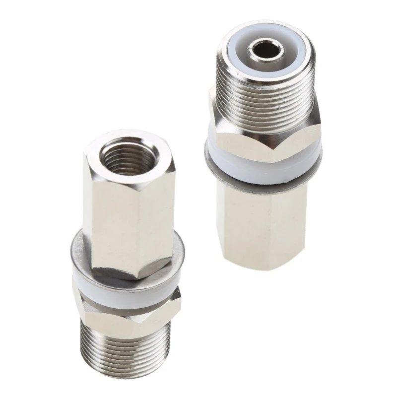 Montaje de antena CB de 3/8 "x 24 Stud a SO-239, adaptador compatible con orificio de 1/2" de latón cromado pesado para antena de Radio CB Ham - imagen 5
