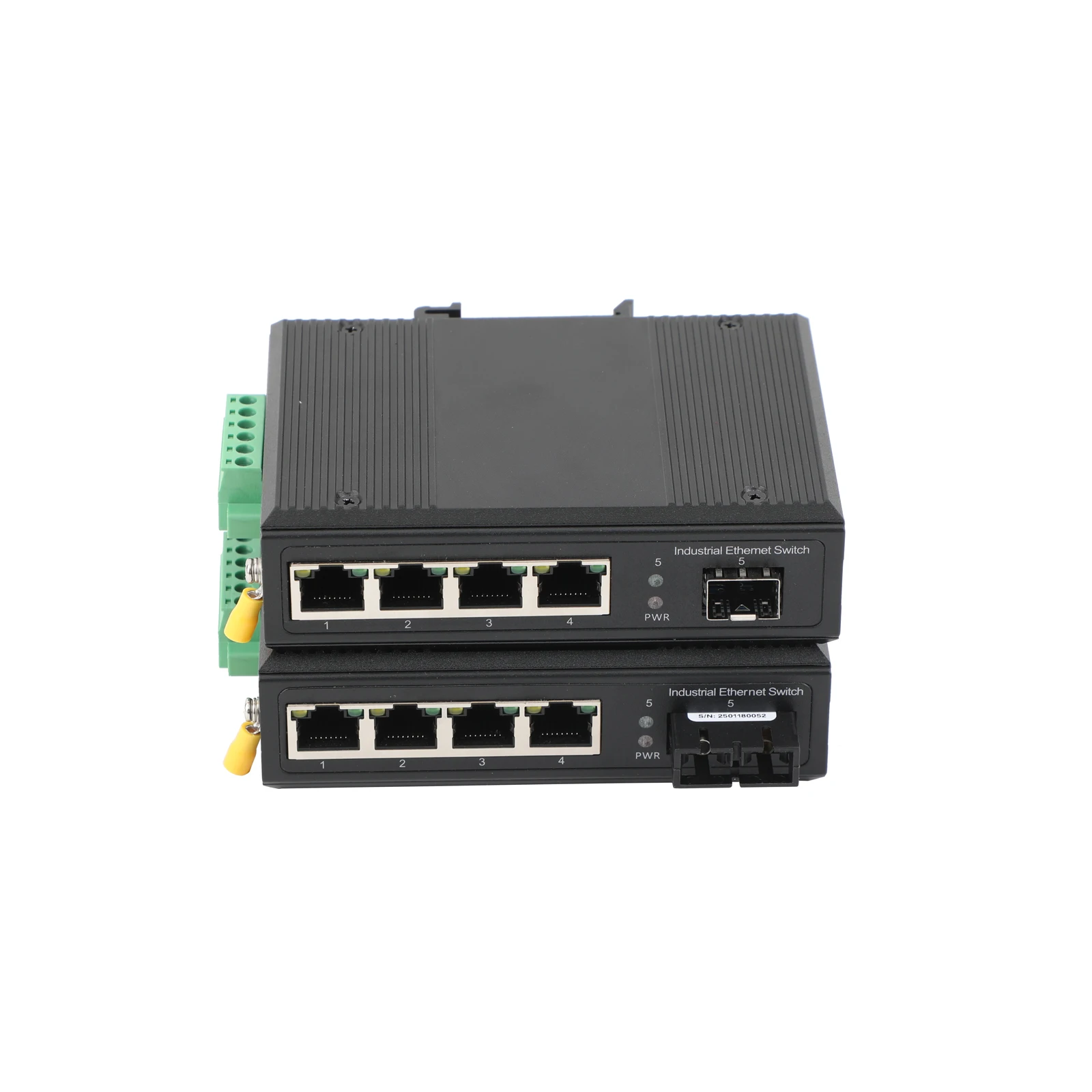 Conmutador POE industrial de 100M/1000M 1 puerto óptico + 4 puertos POE, transceptor SC/SFP de doble fibra monomodo - imagen 2