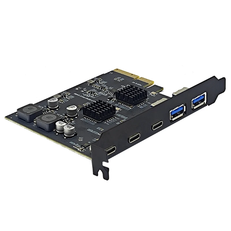 Adaptador PCI Express X4 a 3 puertos tipo C + 2 puertos USB3.2 Gen2 10gbps ASM3142 + VL822 Chip PCIE tarjeta de expansión USB 3,2 HUB, nuevo - imagen 5