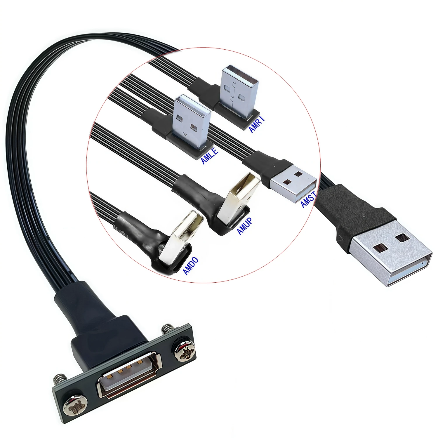 5CM 10CM 20CM 30CM USB 2,0 macho a hembra, con tablero de montaje de panel de tornillo + cable de extensión USB para ordenador portátil cable de alimentación - imagen 4