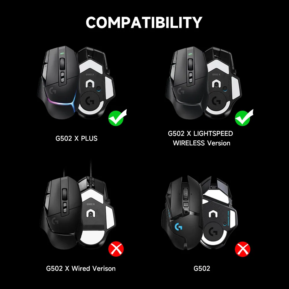 Almohadillas para patines de ratón para Logitech G502 X Plus, repuesto de pies de ratón para ratón inalámbrico para juegos Logitech G502 X Plus Lightspeed - imagen 2