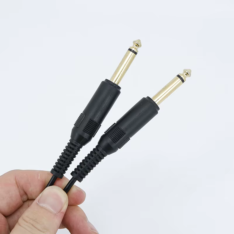 Cable de guitarra de 6,35mm 1/4 macho a macho/Cable de Audio estéreo equilibrado TRS para guitarra eléctrica bajo amplificador mezclador altavoz 1-5m q1