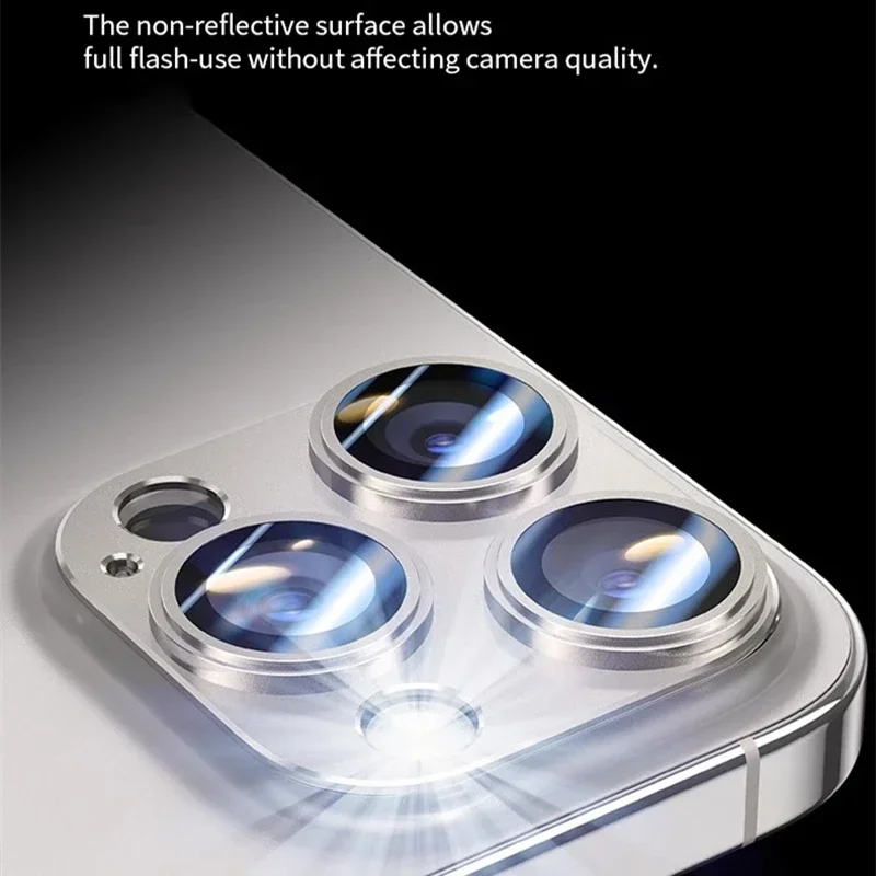 Protector de cámara de Metal para IPhone 16 Pro Max 16Pro 16Plus15 14 Pro Max, carcasa de aleación, lente trasera, tapa protectora de vidrio templado - imagen 2