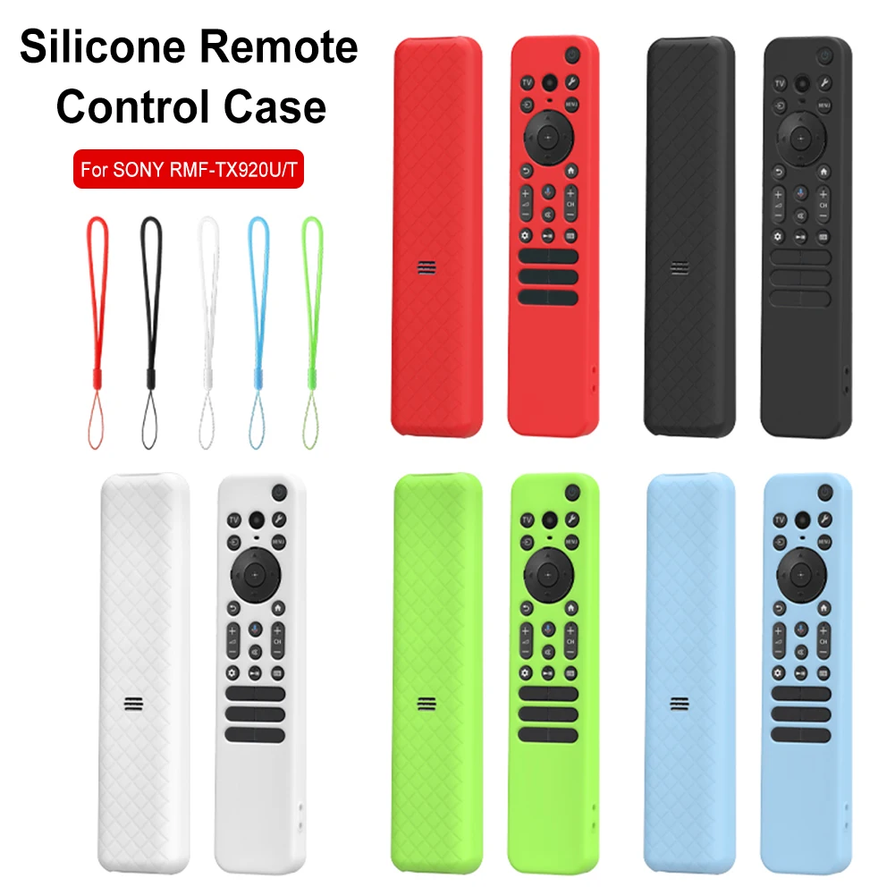 Para SONY RMF-TX920U/TX910U funda de silicona para mando a distancia con cordón funda protectora antideslizante accesorios de TV inteligente - imagen 3