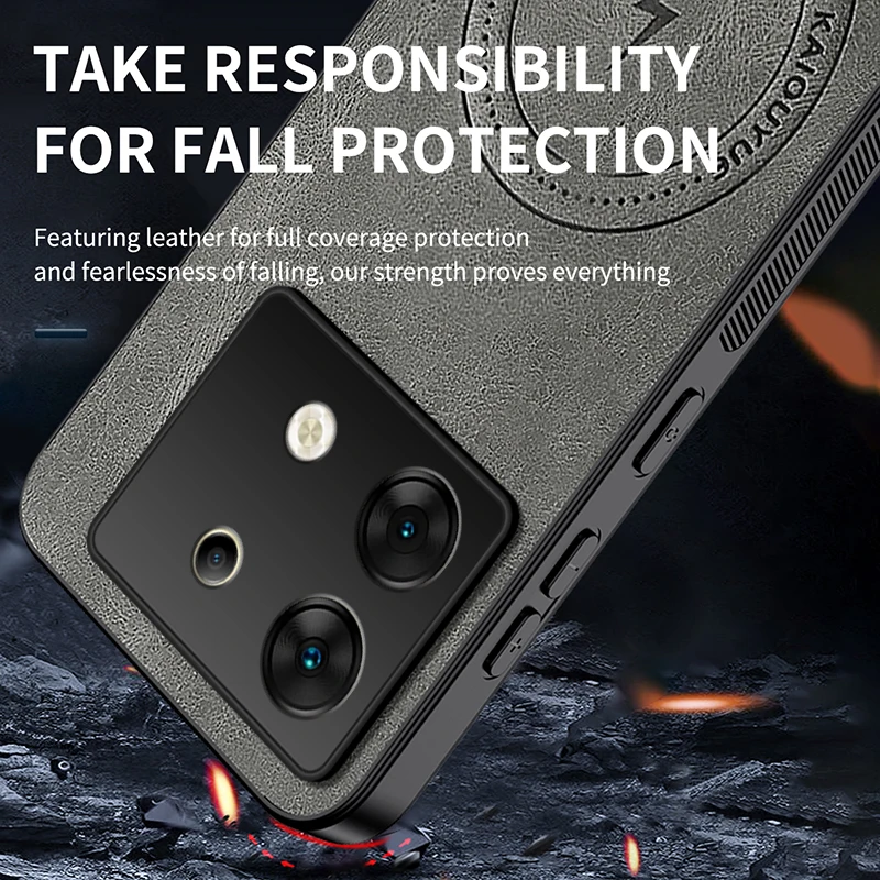Funda de cuero magnética para Tecno Camon Infinix Hot Spark 60 50 40 30 Pro Note GT, funda protectora completa para cámara Mag-safe suave - imagen 5