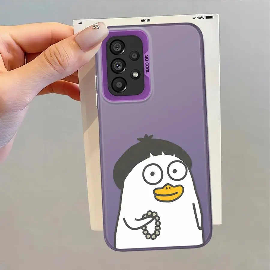 Funda divertida de pato de dibujos animados para Samsung Galaxy A04e A03 A06 A15 A11 A13 A20s A16 A02 A14 A50 A12 funda trasera para teléfono - imagen 4
