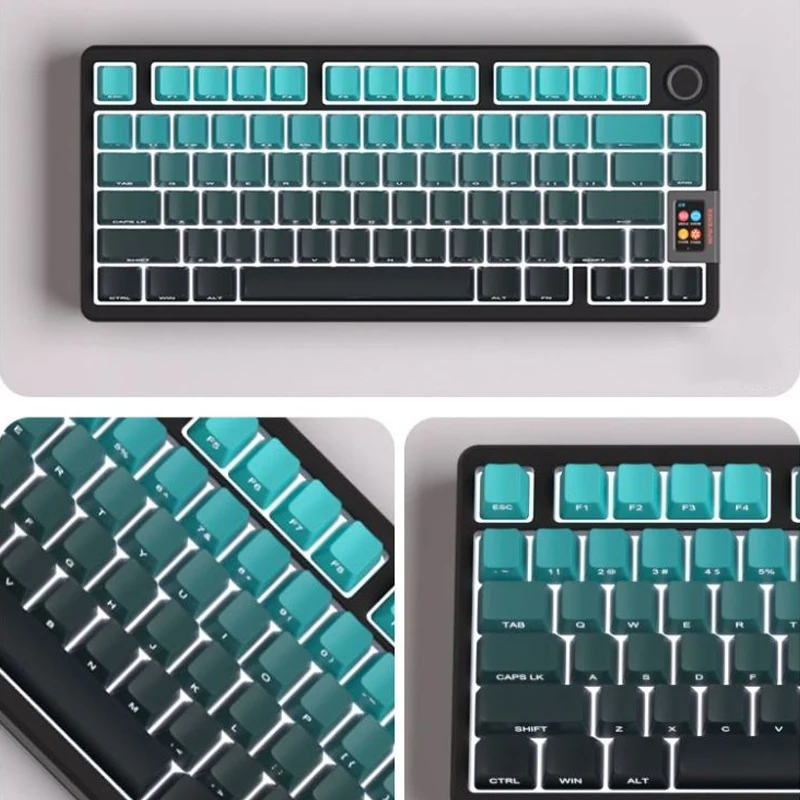 Teclas de doble disparo PBT de 135 teclas, perfil de cereza cian degradado, impresión lateral, teclas retroiluminadas RGB para teclados de interruptores MX - imagen 2