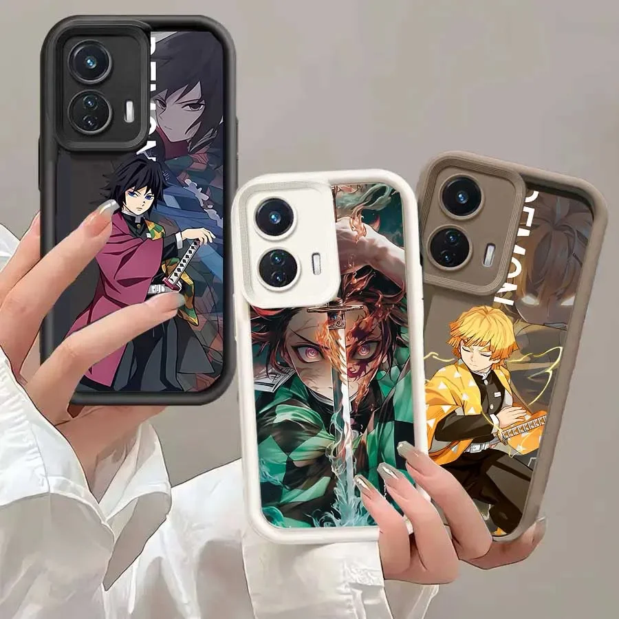 Funda de Anime japonés Demon Slayer para Motorola Moto Edge 40 Neo 50 Fusion Pro G85 G24 G34 G54 G84 G14 G53 E22 E13 E14 G75 Sili