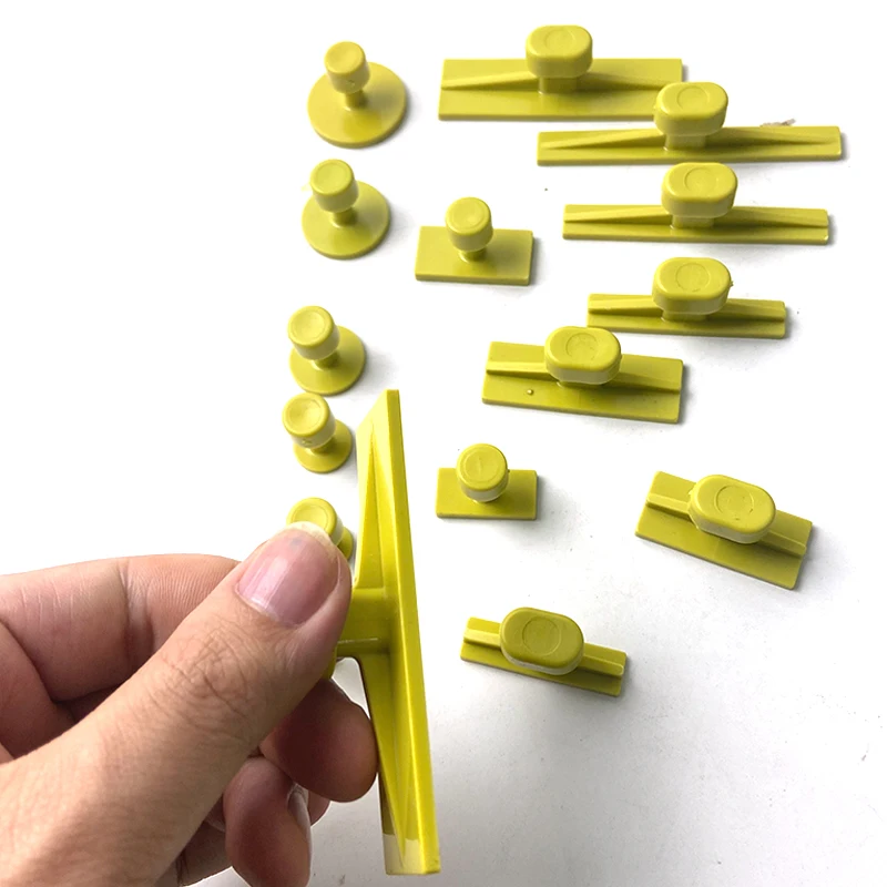 16 Uds. Pestañas de extracción de abolladuras de carrocería de coche sin pintura compatibles con martillo deslizante en T superficie de Metal herramientas de reparación de abolladuras de automóvil - imagen 2